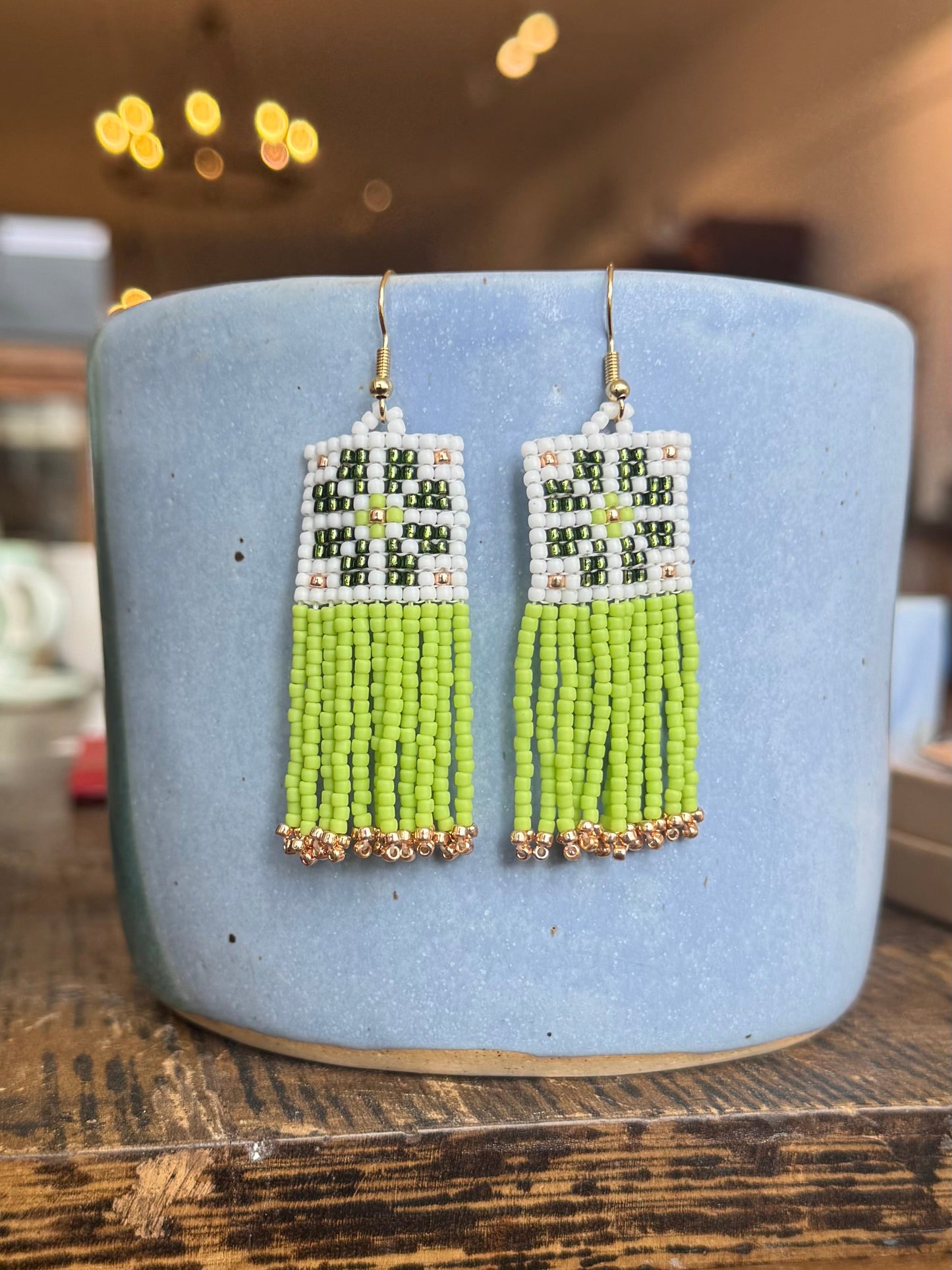 Quilt Block Earrings - Green