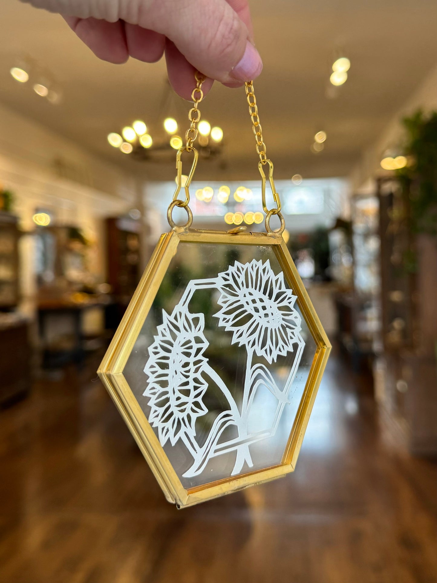 Mini Hanging Paper Cut - Sunflower