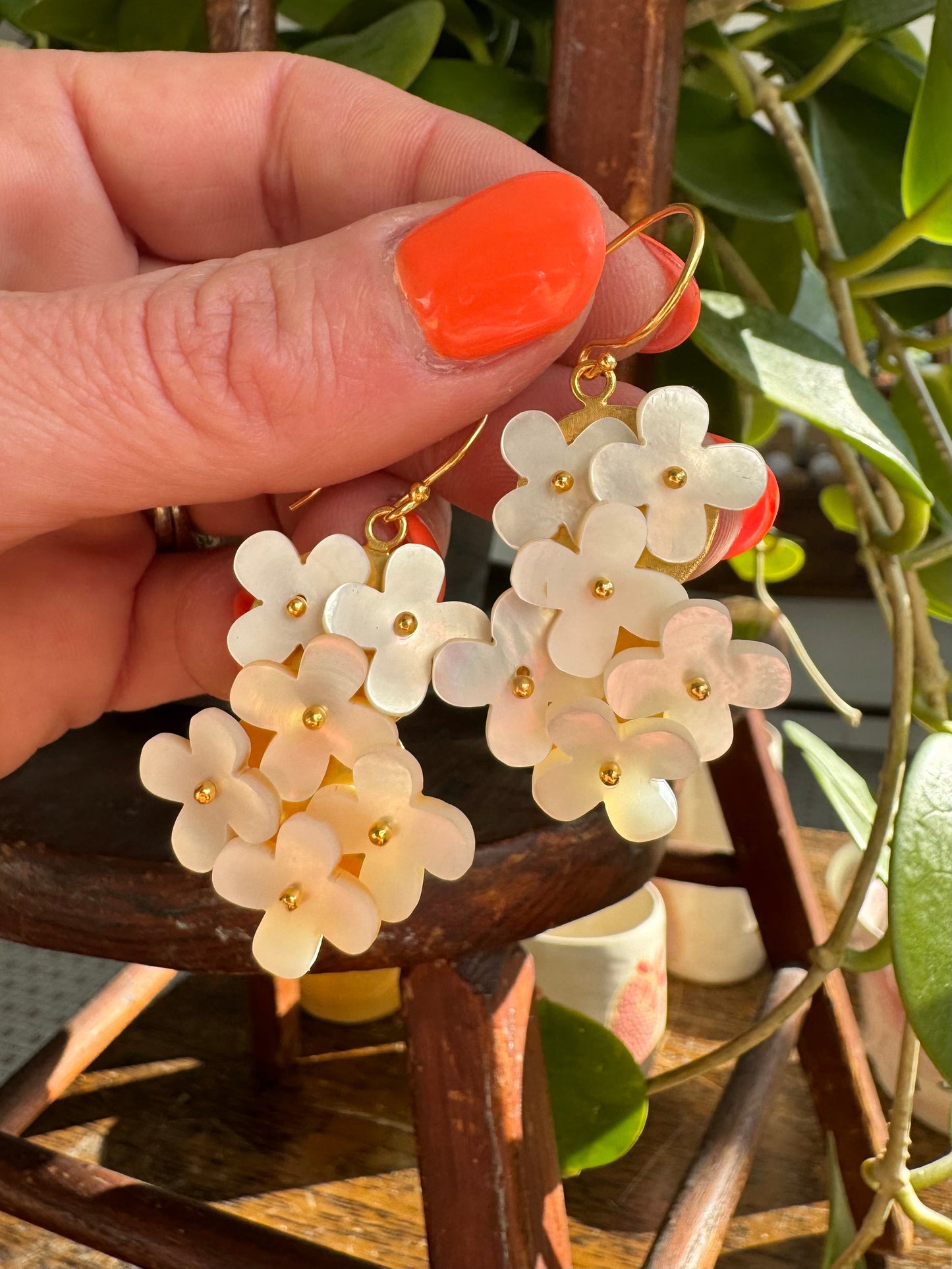 Mother of Pearl Cascade Earrings