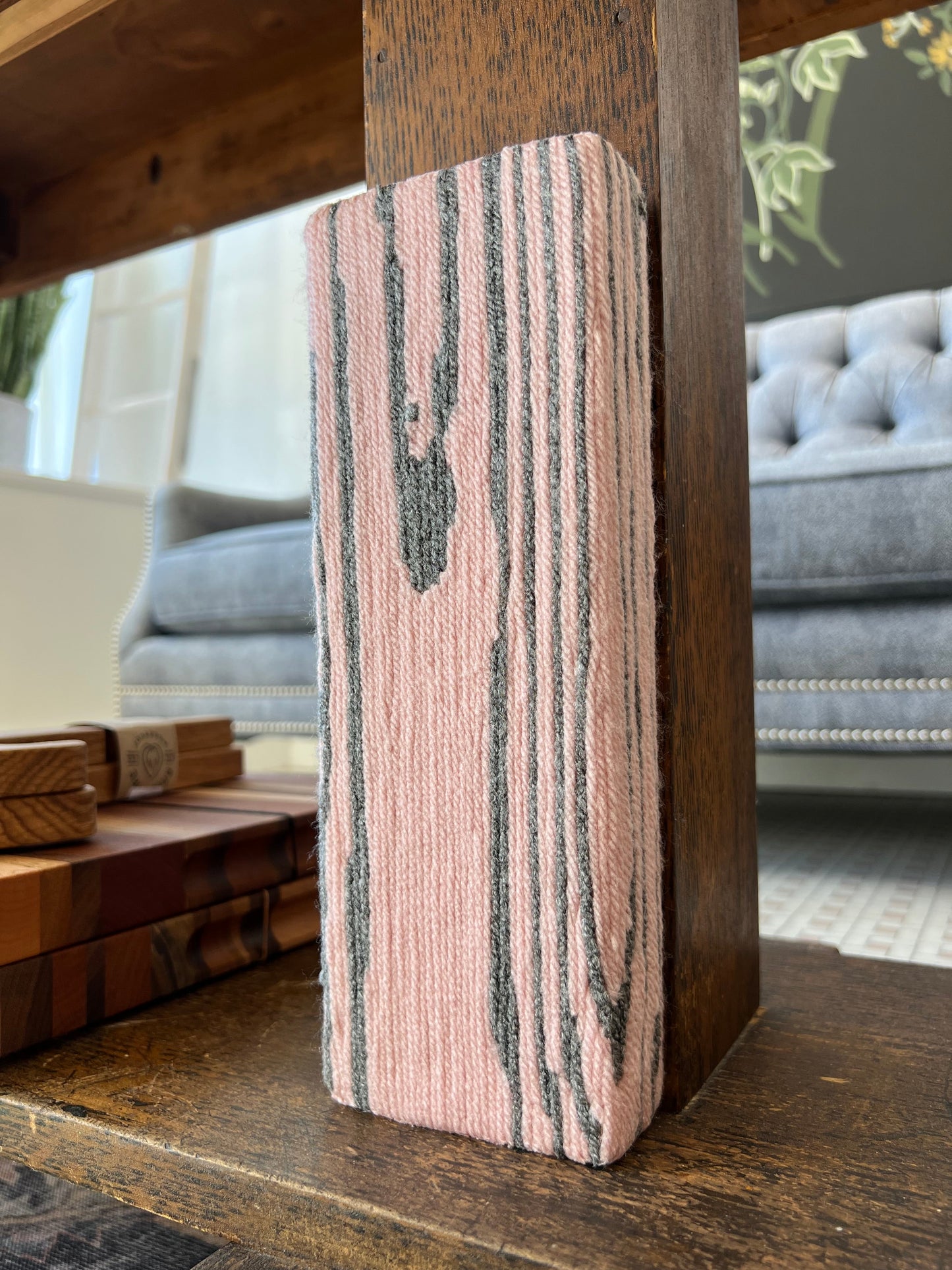 Block Print - Pewter & Blush