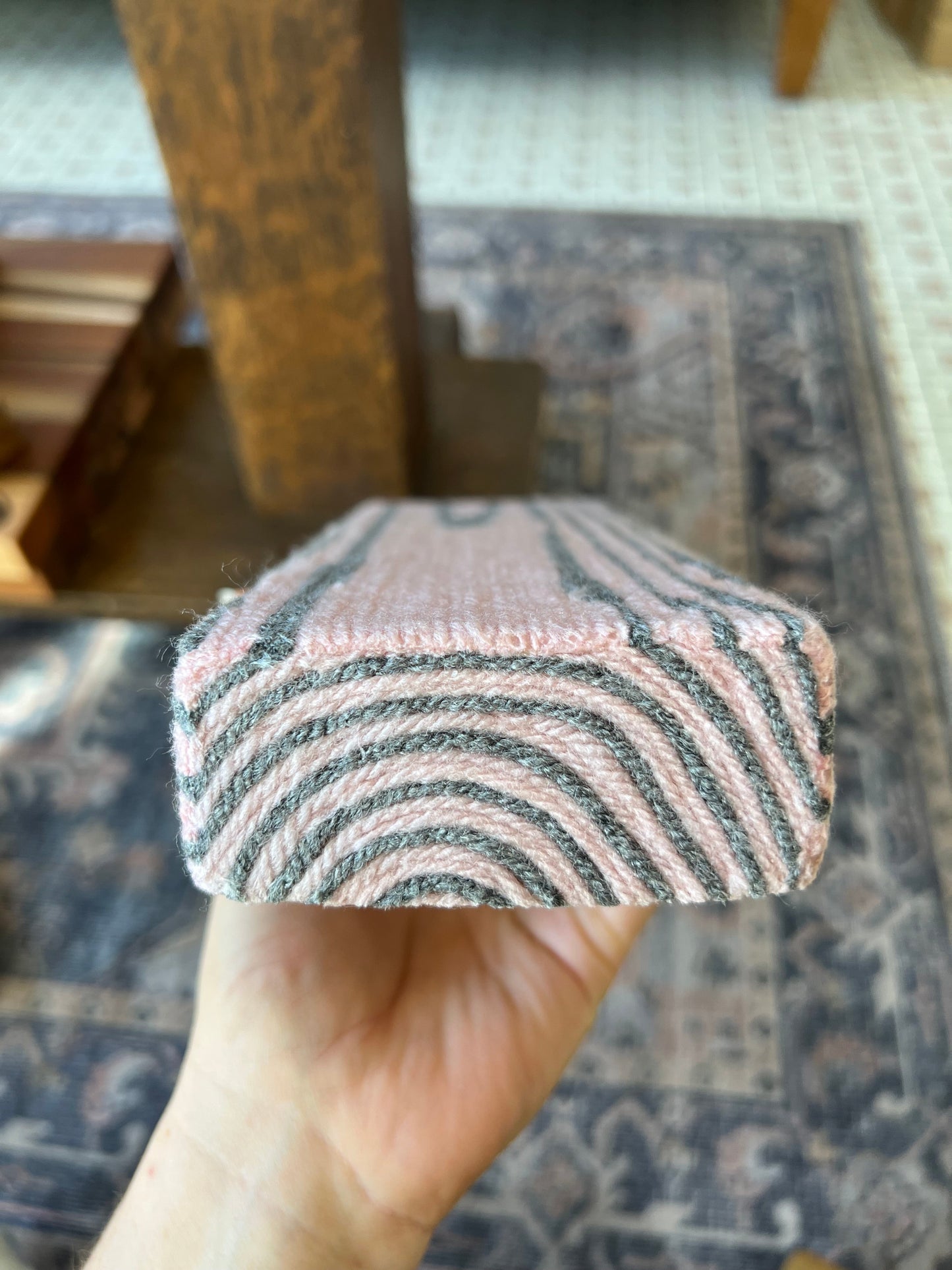 Block Print - Pewter & Blush
