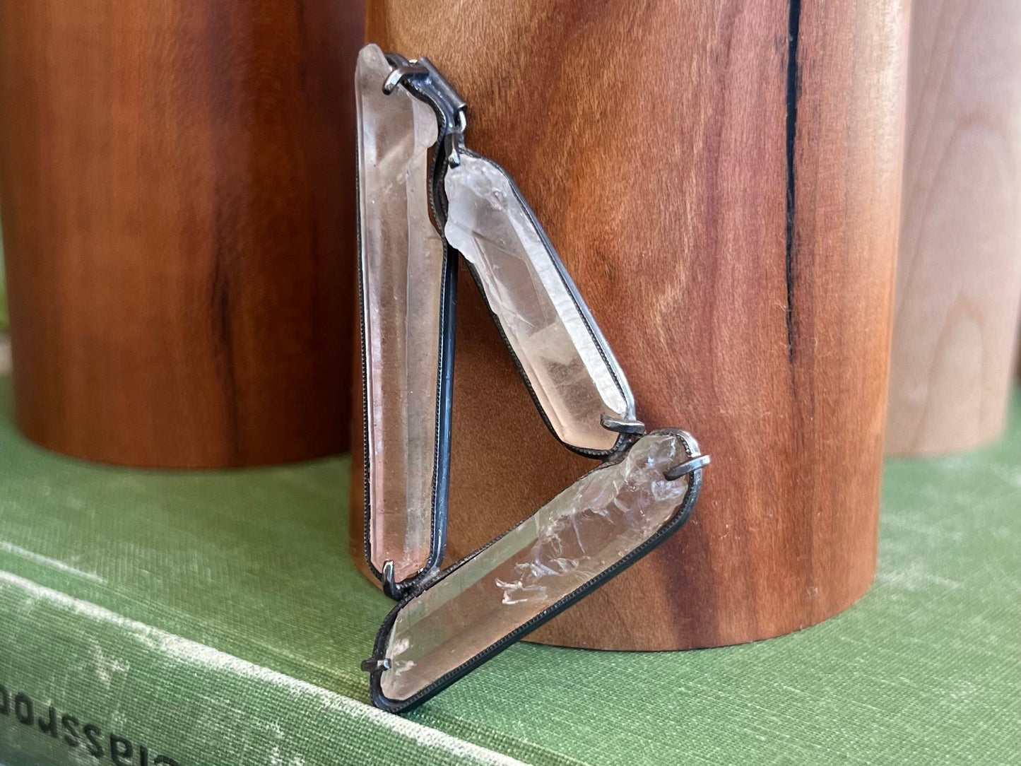Lithium Quartz and Silver Brooch