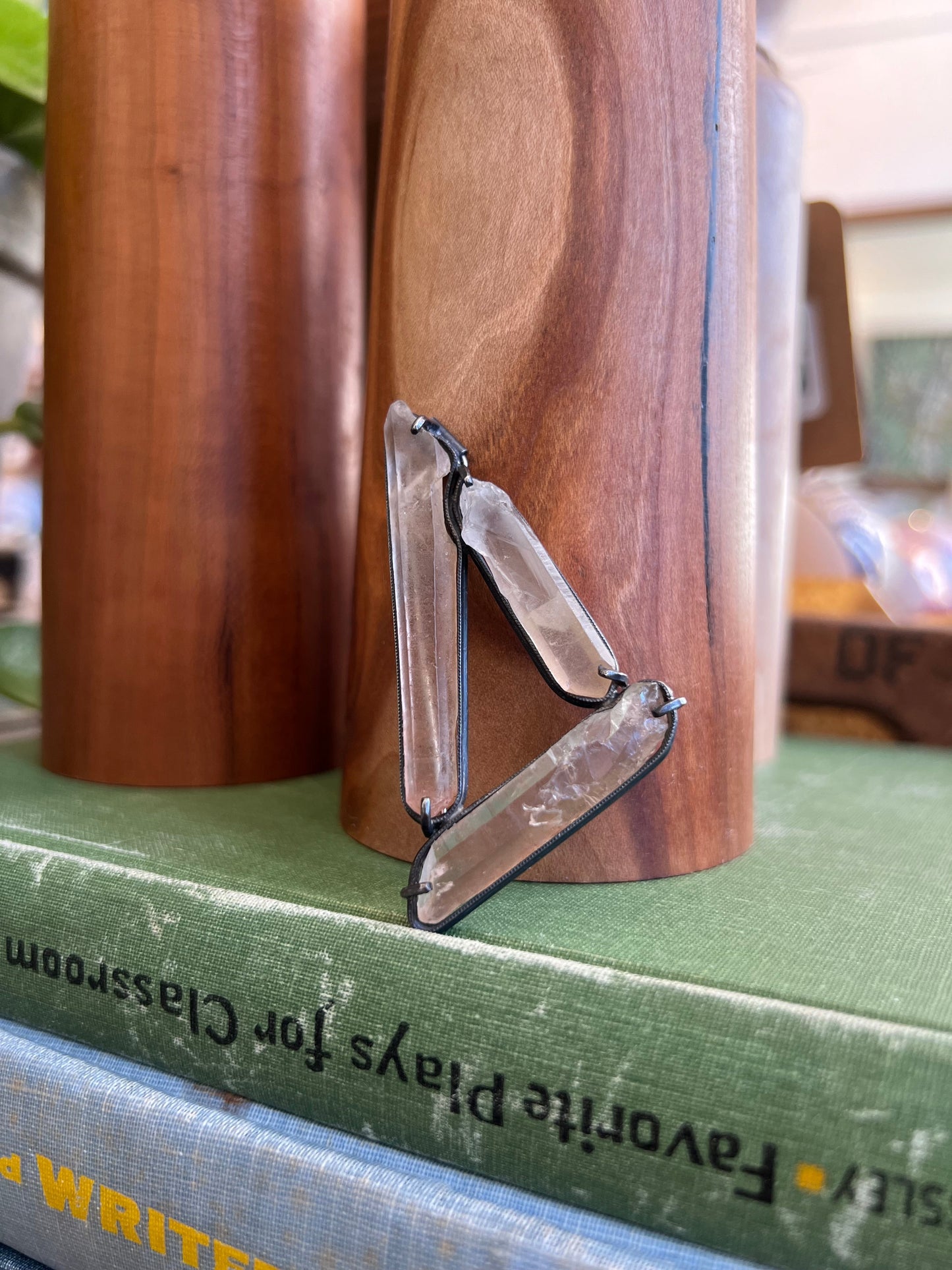 Lithium Quartz and Silver Brooch