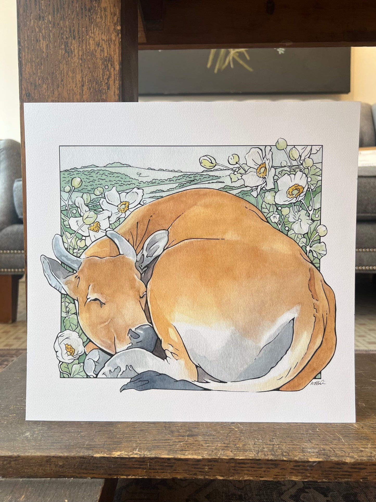 "Sleeping Cow" - Print