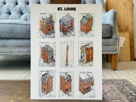 "St. Louis Neighborhoods Isometric Home Series" - Print