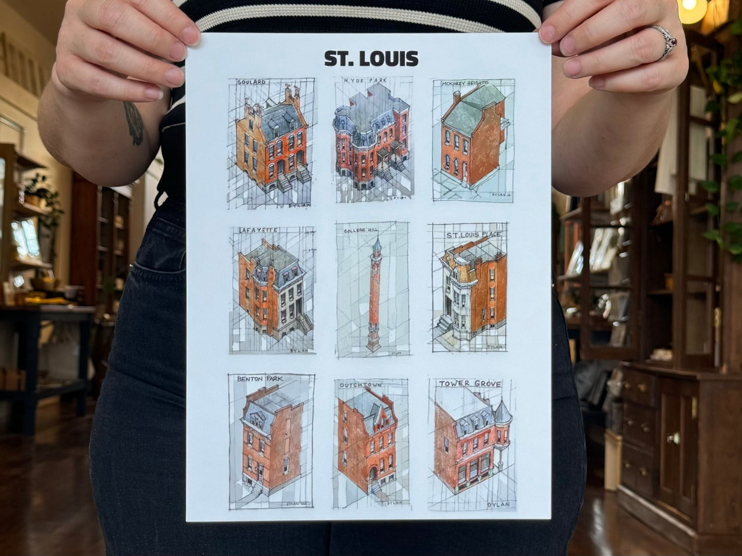 "St. Louis Neighborhoods Isometric Home Series" - Print