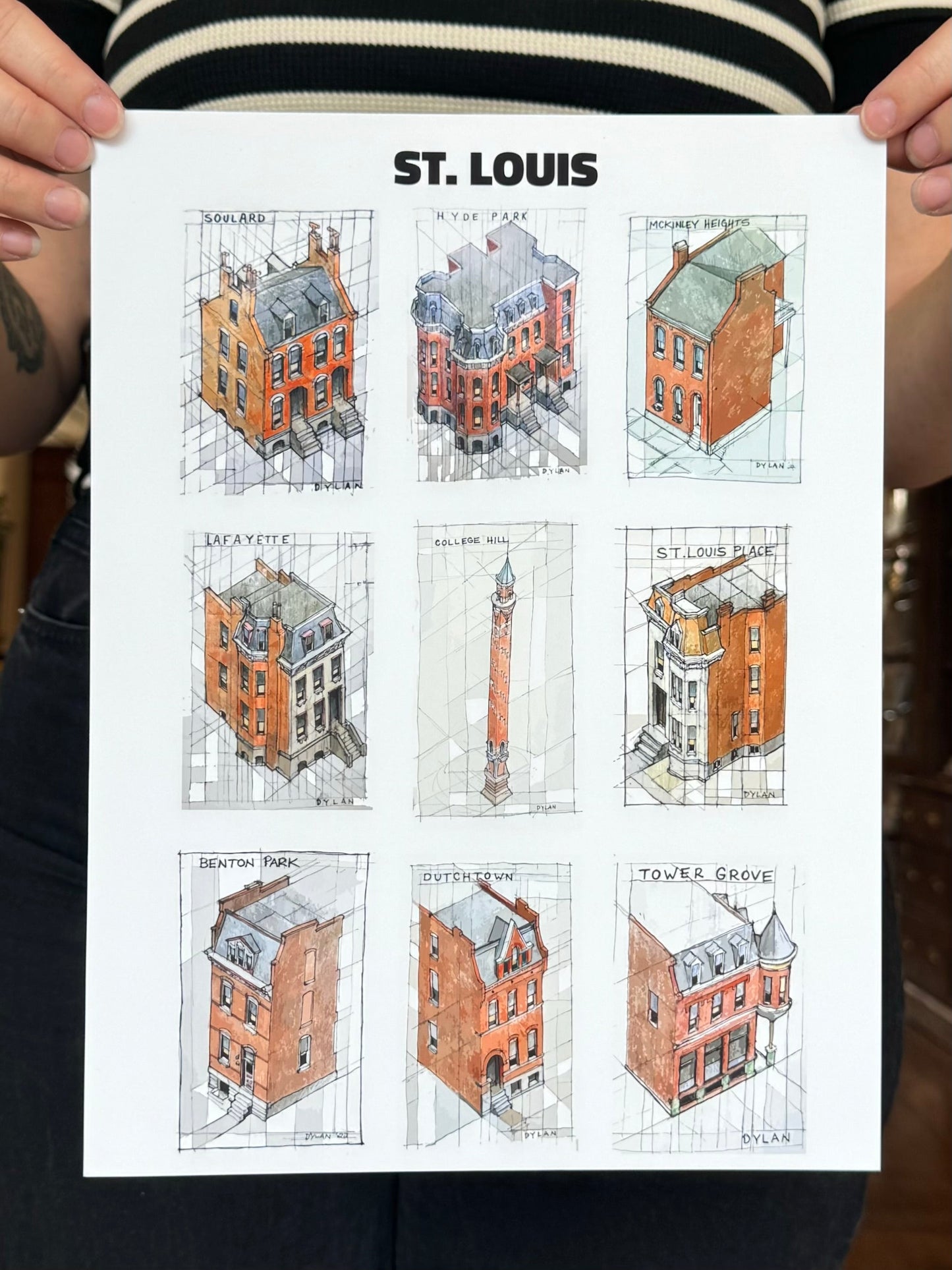 "St. Louis Neighborhoods Isometric Home Series" - Print