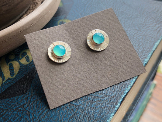 Circle Chalcedony Earrings