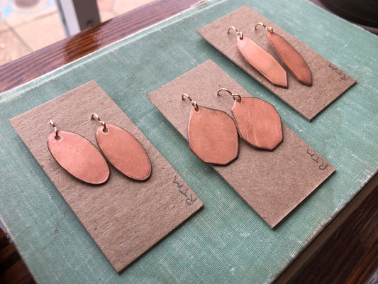 Enamel Earrings - Copper