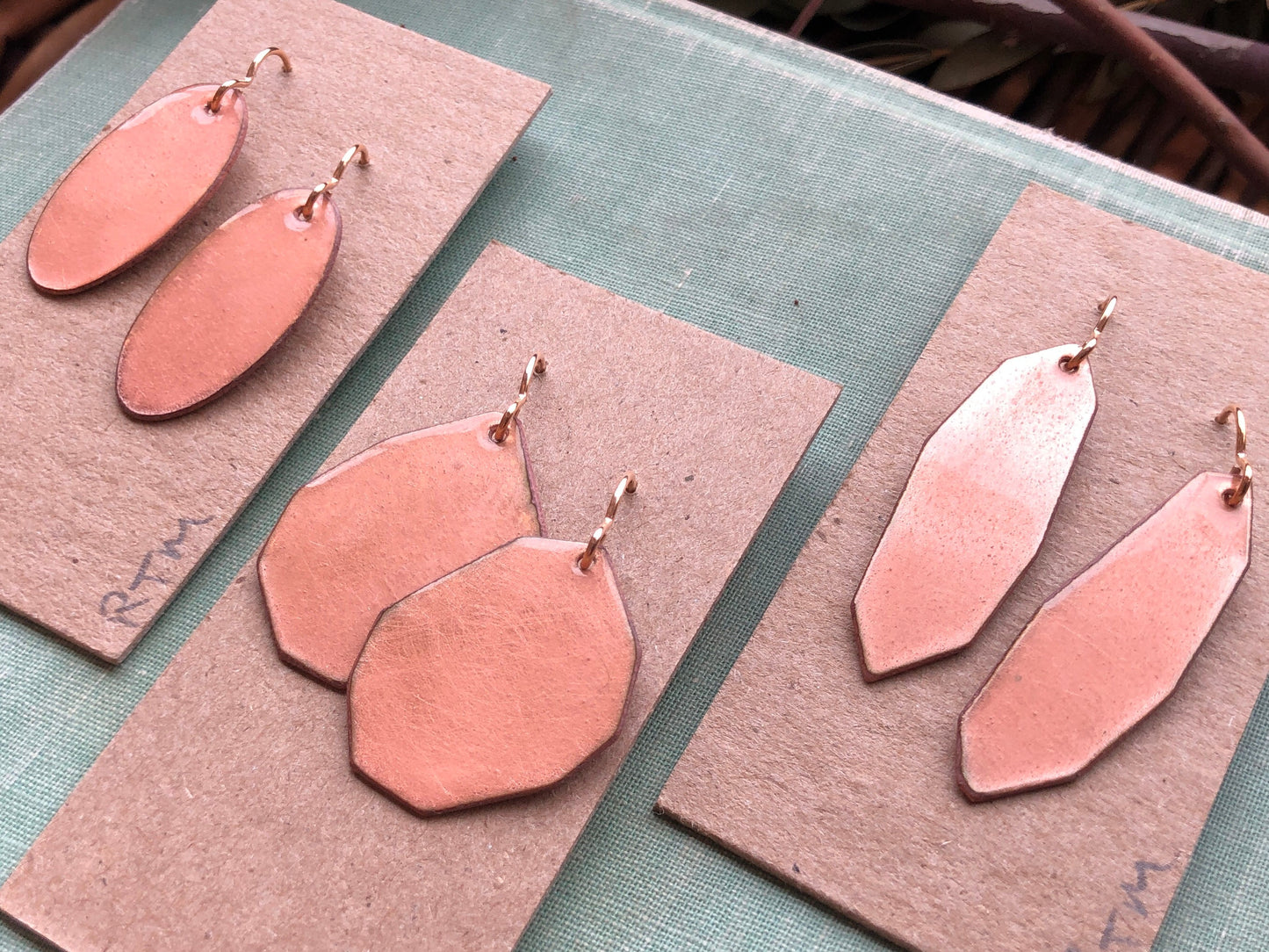 Enamel Earrings - Copper