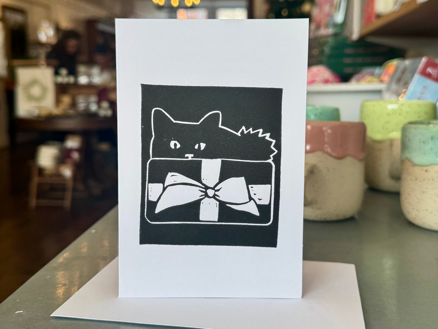 Cat Present Greeting Card