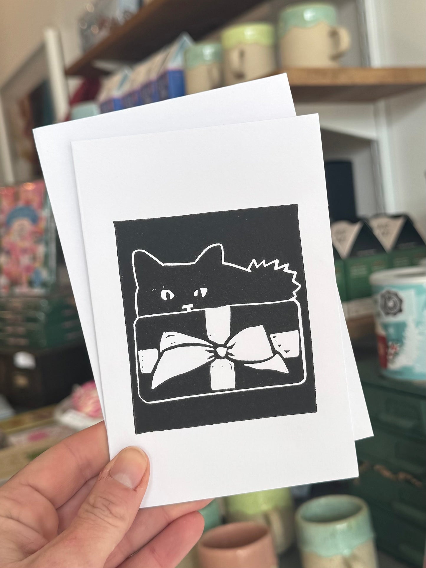 Cat Present Greeting Card