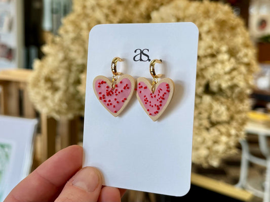 Iced Heart Cookie Earrings