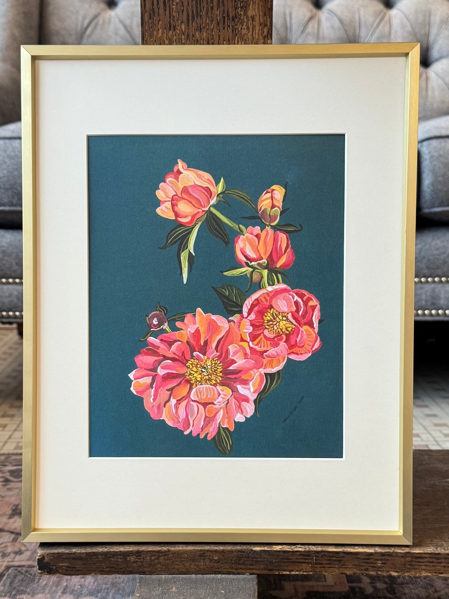 "Peonies" - Framed Print