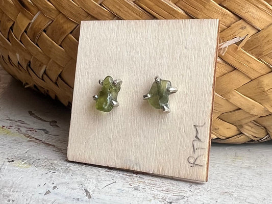 Peridot and Silver Studs