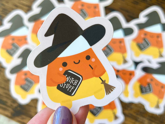 Candy Corn Witch Sticker