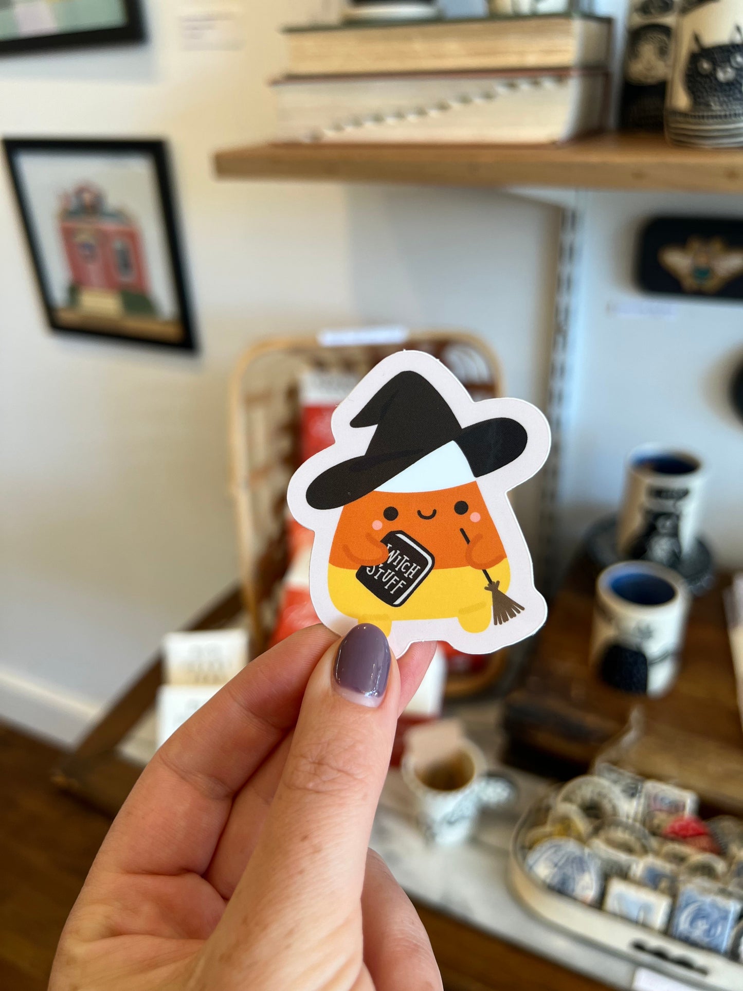 Candy Corn Witch Sticker