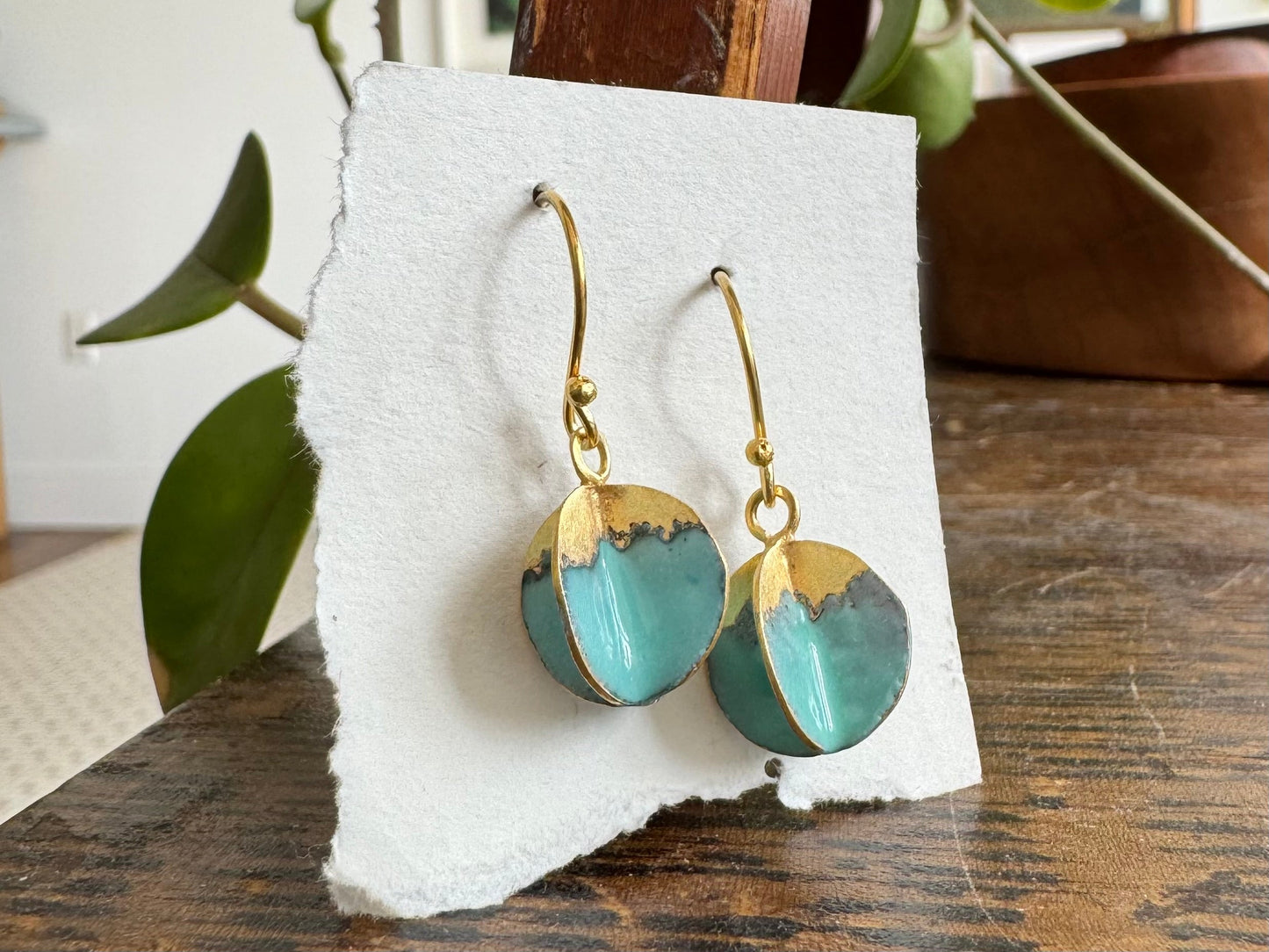 Architectural Sphere Earrings - Turquoise