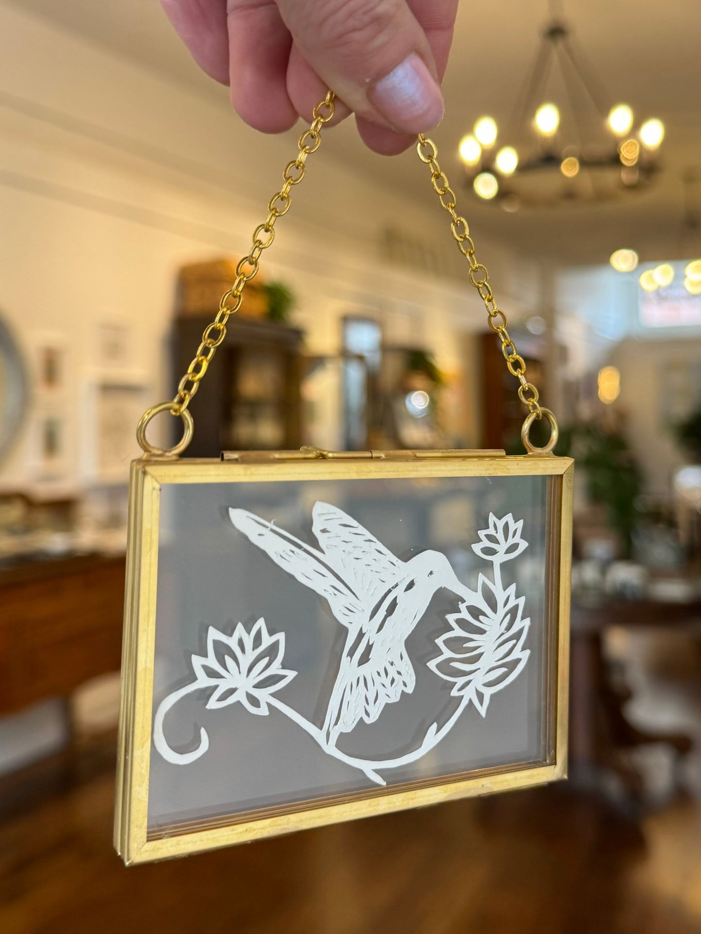 Mini Hanging Paper Cut - Hummingbird