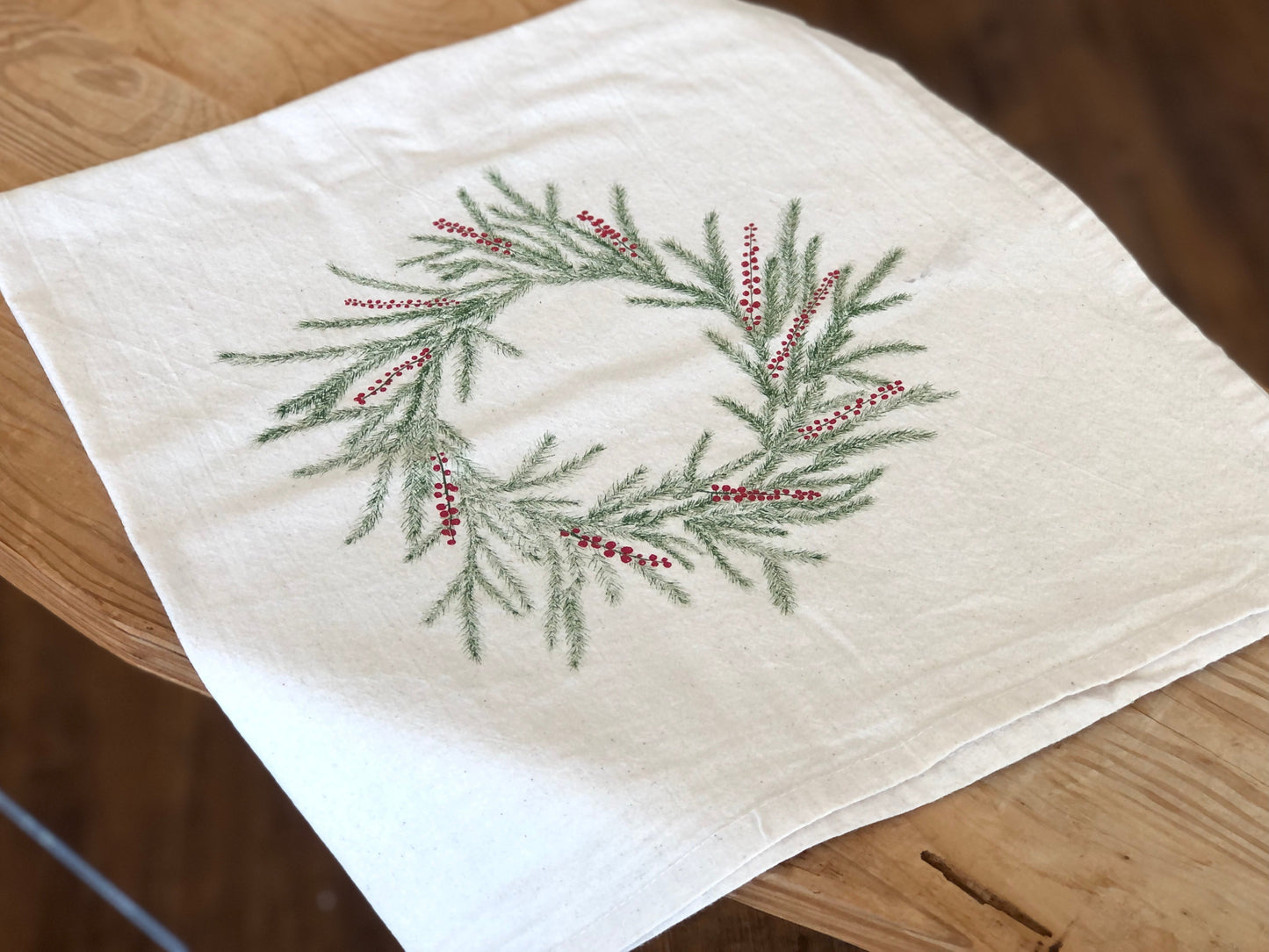 Winter Wreath Flour Sack Towel