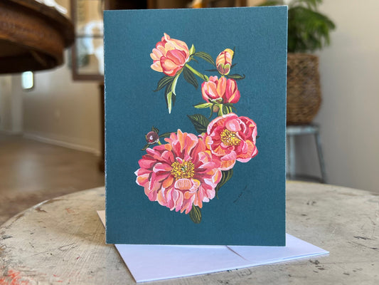 "Peonies" Greeting Card