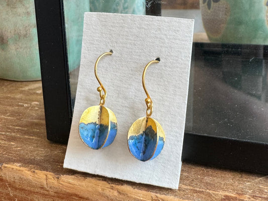 Architectural Sphere Earrings - Denim