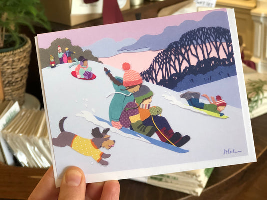 Sledding at Dusk Card