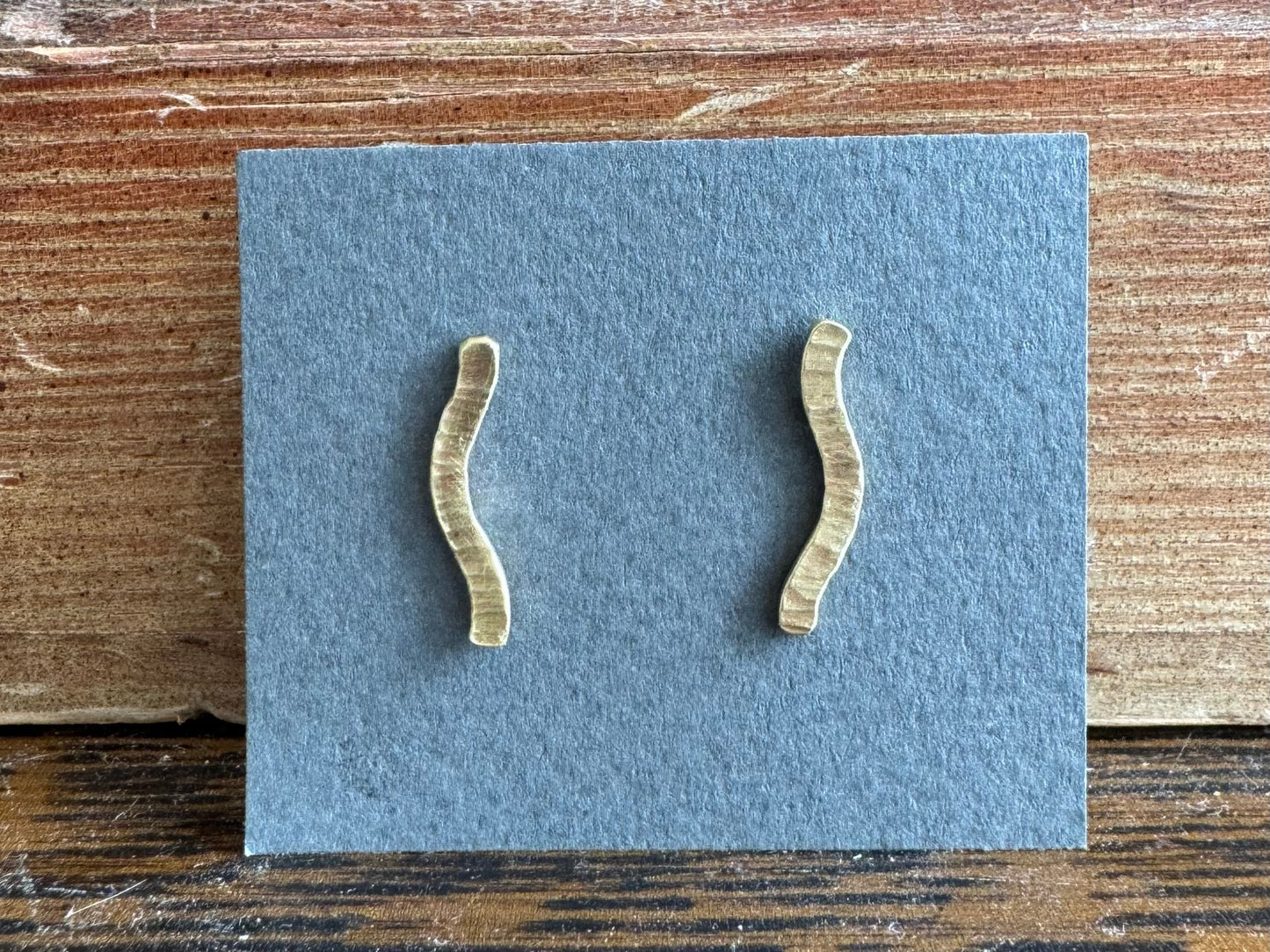 Brass Squiggle Post Earrings