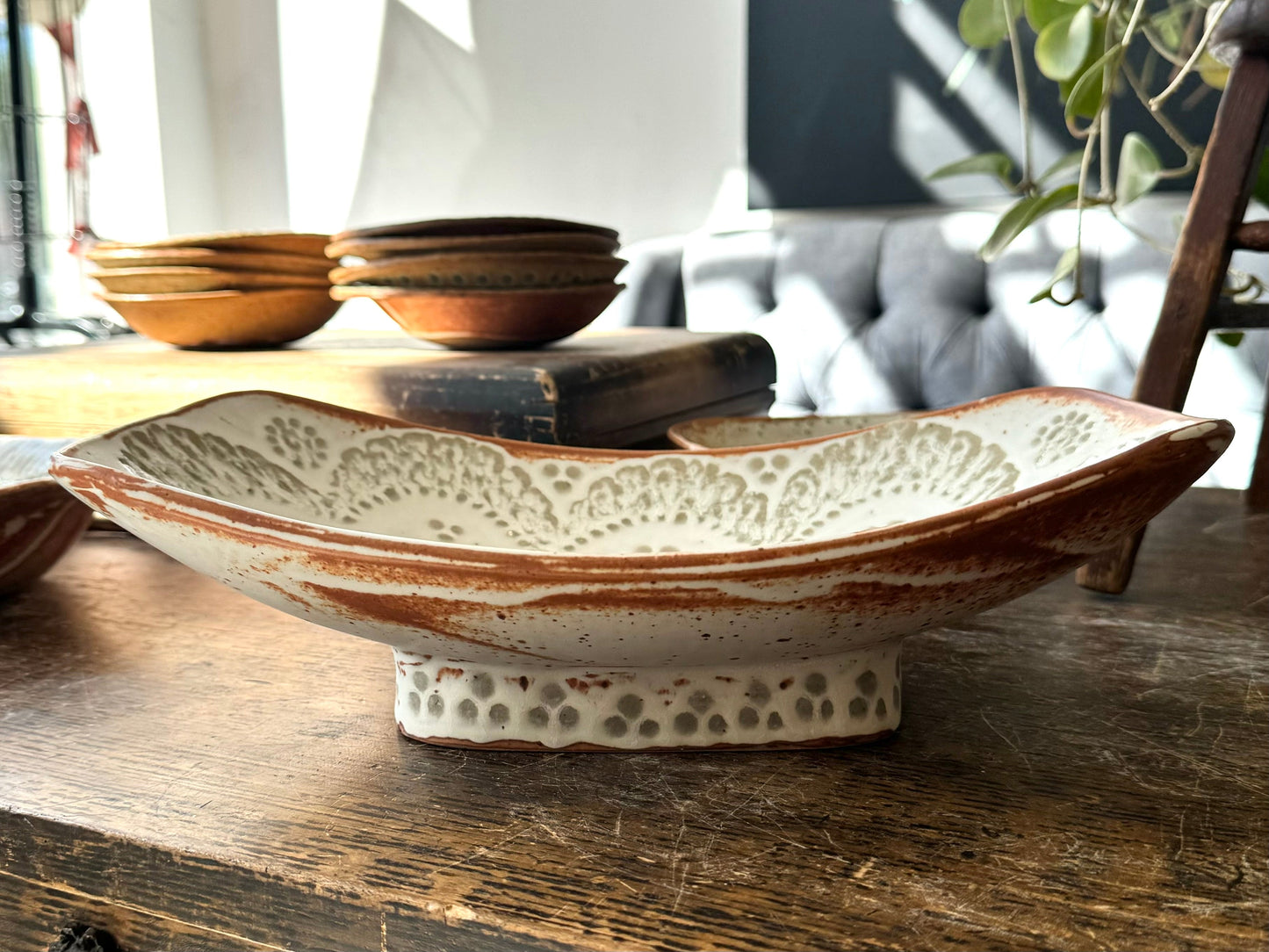 Large Footed Serving Dish