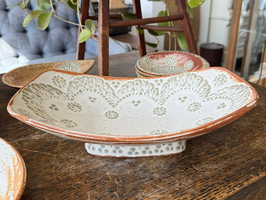 Large Footed Serving Dish