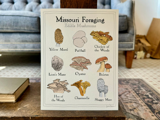 "Missouri Foraging: Edible Mushrooms" - Print