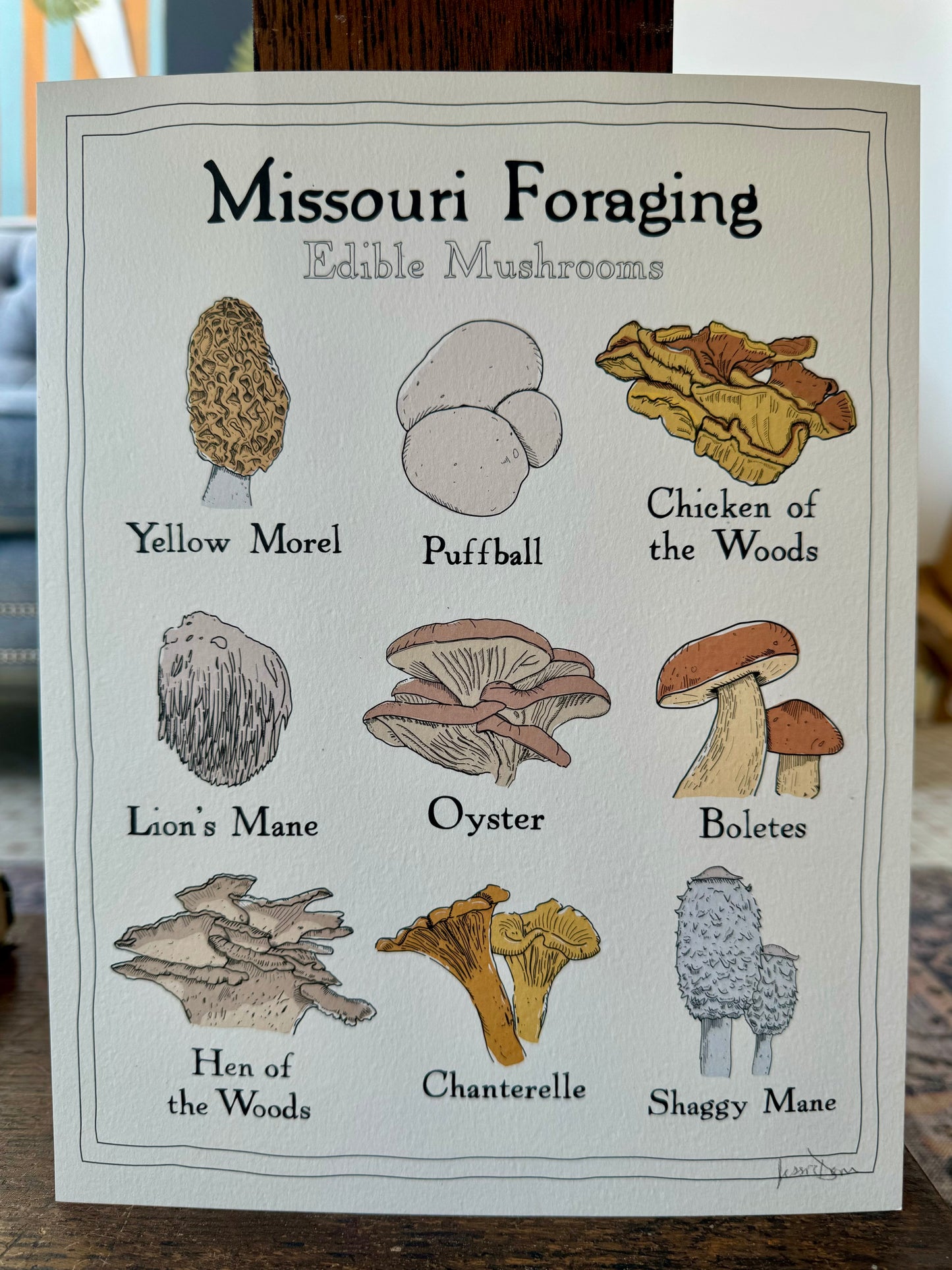 "Missouri Foraging: Edible Mushrooms" - Print