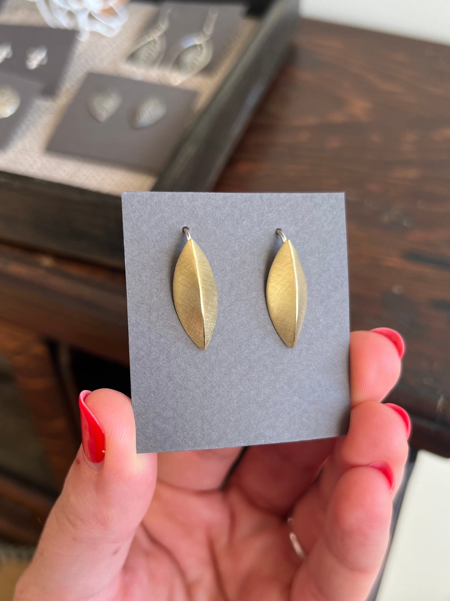 Pod Earrings - Brass