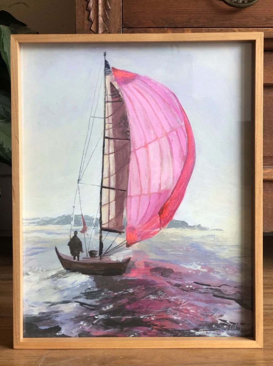 Pink Sailboat Print