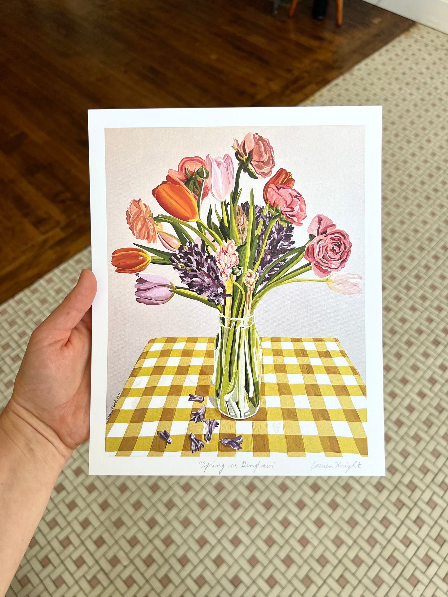 "Spring on Gingham" - Print