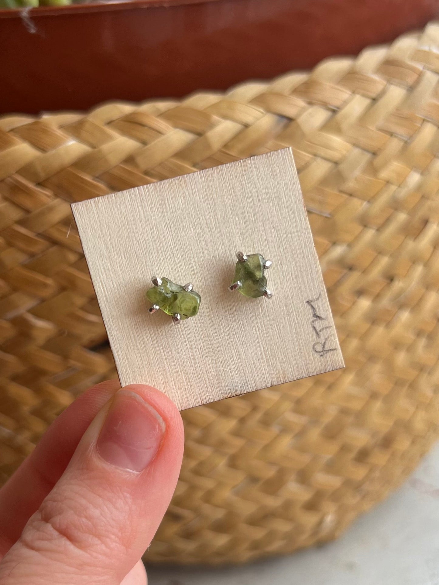 Peridot and Silver Studs