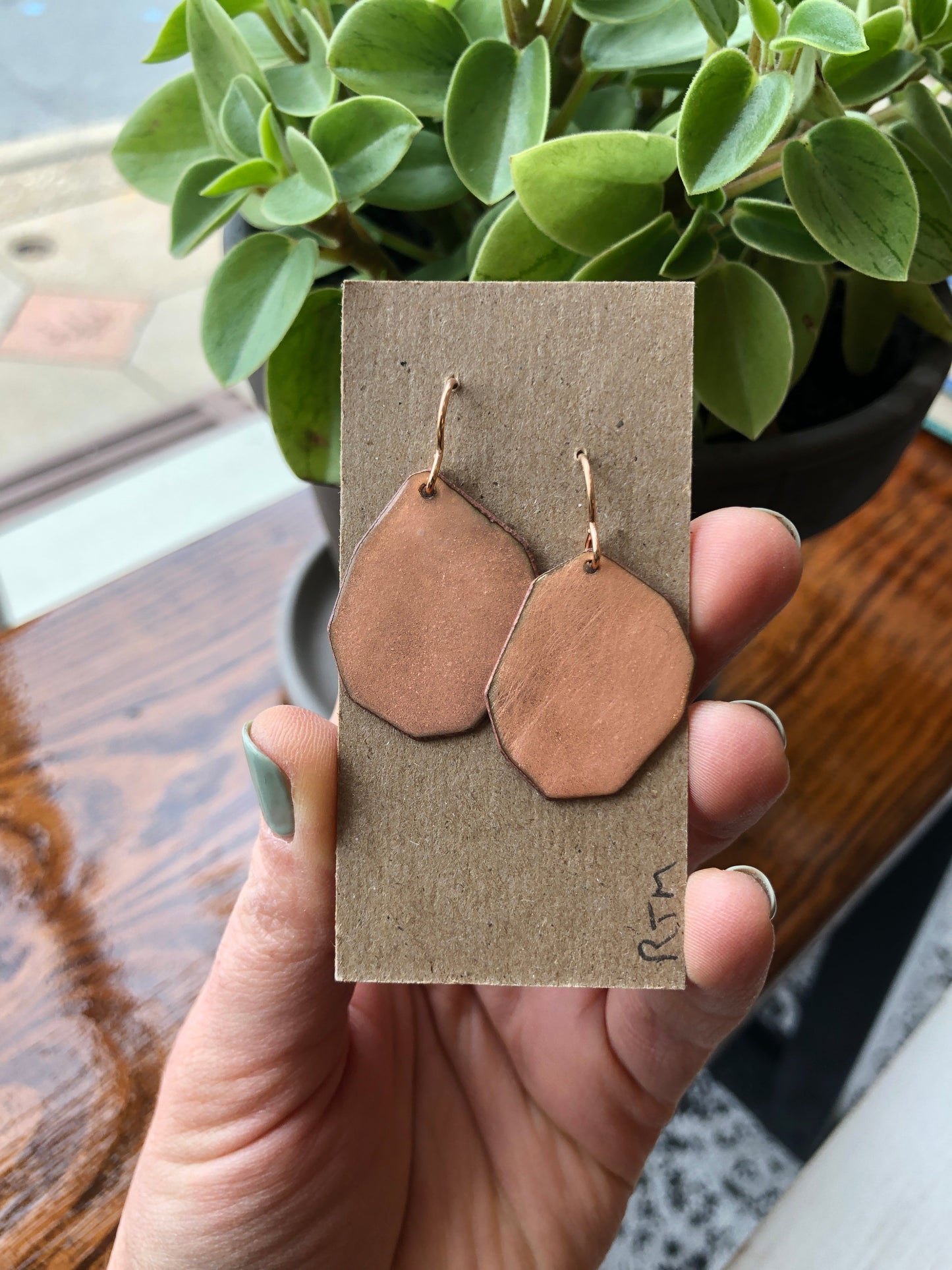 Enamel Earrings - Copper