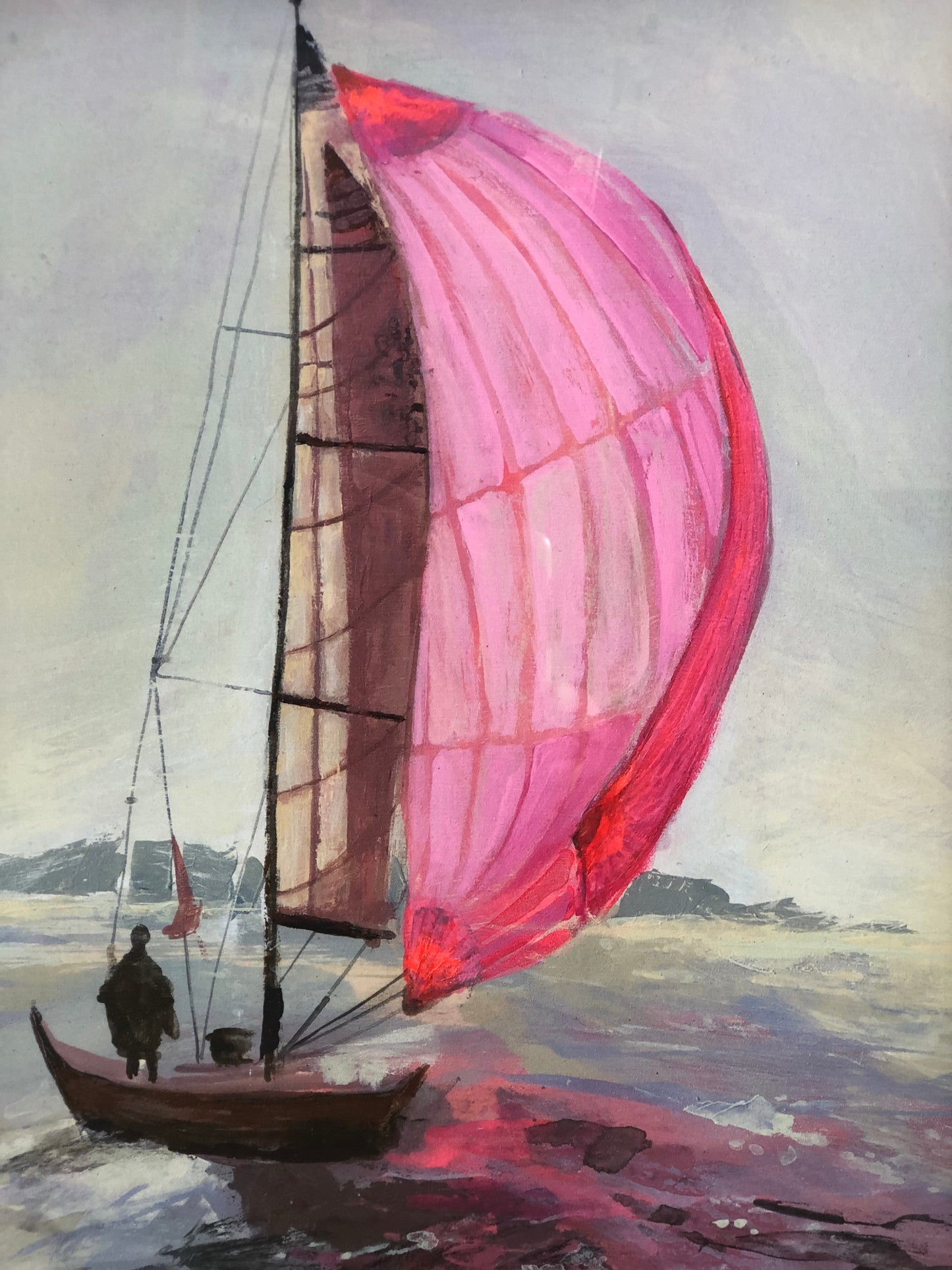 Pink Sailboat Print